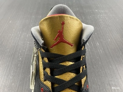 Bmlin Shoes Jordan CK9246- Retro 3 Black Gold 3832 Cement SoftTouch 1014